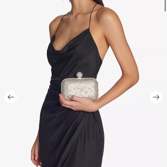 $3k Jimmy Choo Silver Crystal Embellished Cloud Hox Clutch Bag - Picture 11 of 11